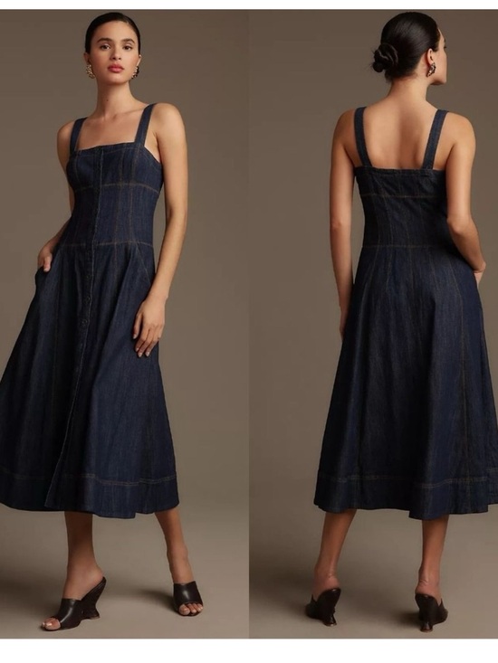 Anthropologie Dresses & Skirts - Maeve by Anthropologie Denim Midi Dress